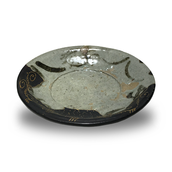 Old Karatsu Painted Karatsu Grass Pattern Flat Plate