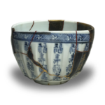 Early Imari Fukuju Character Crest Ridged Tea Bowl