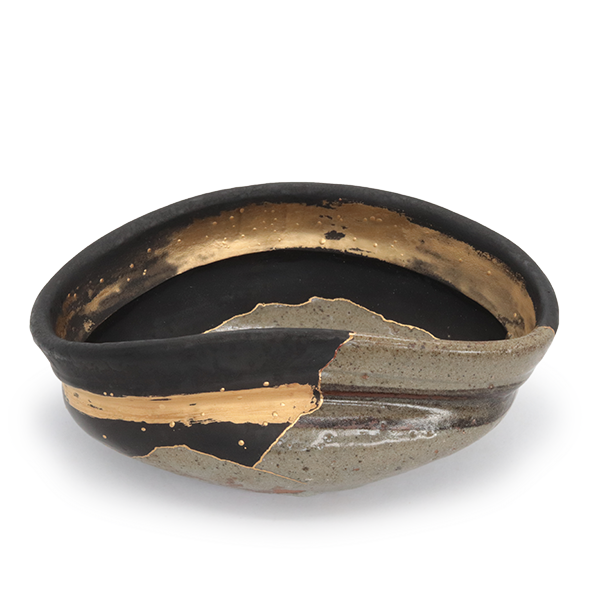 Old Karatsu-style painted Karatsu tsubo-shaped tea bowl