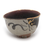 Old Karatsu-style painted Karatsu bowl-shaped tea bowl