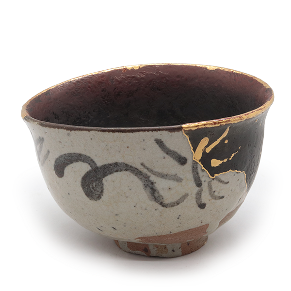 Old Karatsu-style painted Karatsu bowl-shaped tea bowl