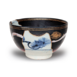 Early Imari Blue-and-White Pine Crest Bowl-Shaped Tea Bowl
