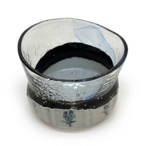 A Cylindrical Tea Bowl Merging Early Imari Shards with Glass